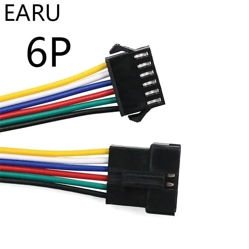 EARU- 10Pairs 15cm JST SM 2P 3P 4P 5P 6P Plug Socket| Male to Female