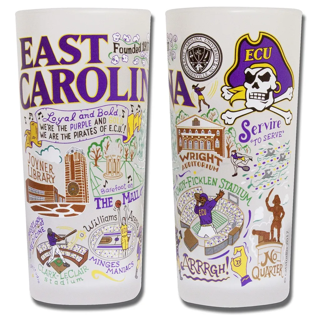 EAST CAROLINA UNIVERSITY GLASS BY CATSTUDIO