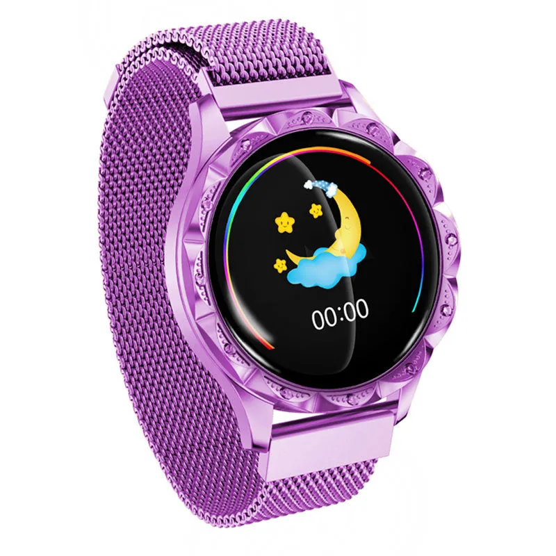 Fashion Luxury Lady Women Smart Watch Android Bluetooth Fitness Tracker Heart Rate Blood Pressure For Sport Smartwatch