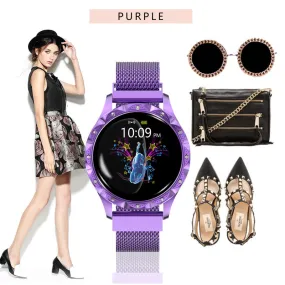 Fashion Luxury Lady Women Smart Watch Android Bluetooth Fitness Tracker Heart Rate Blood Pressure For Sport Smartwatch