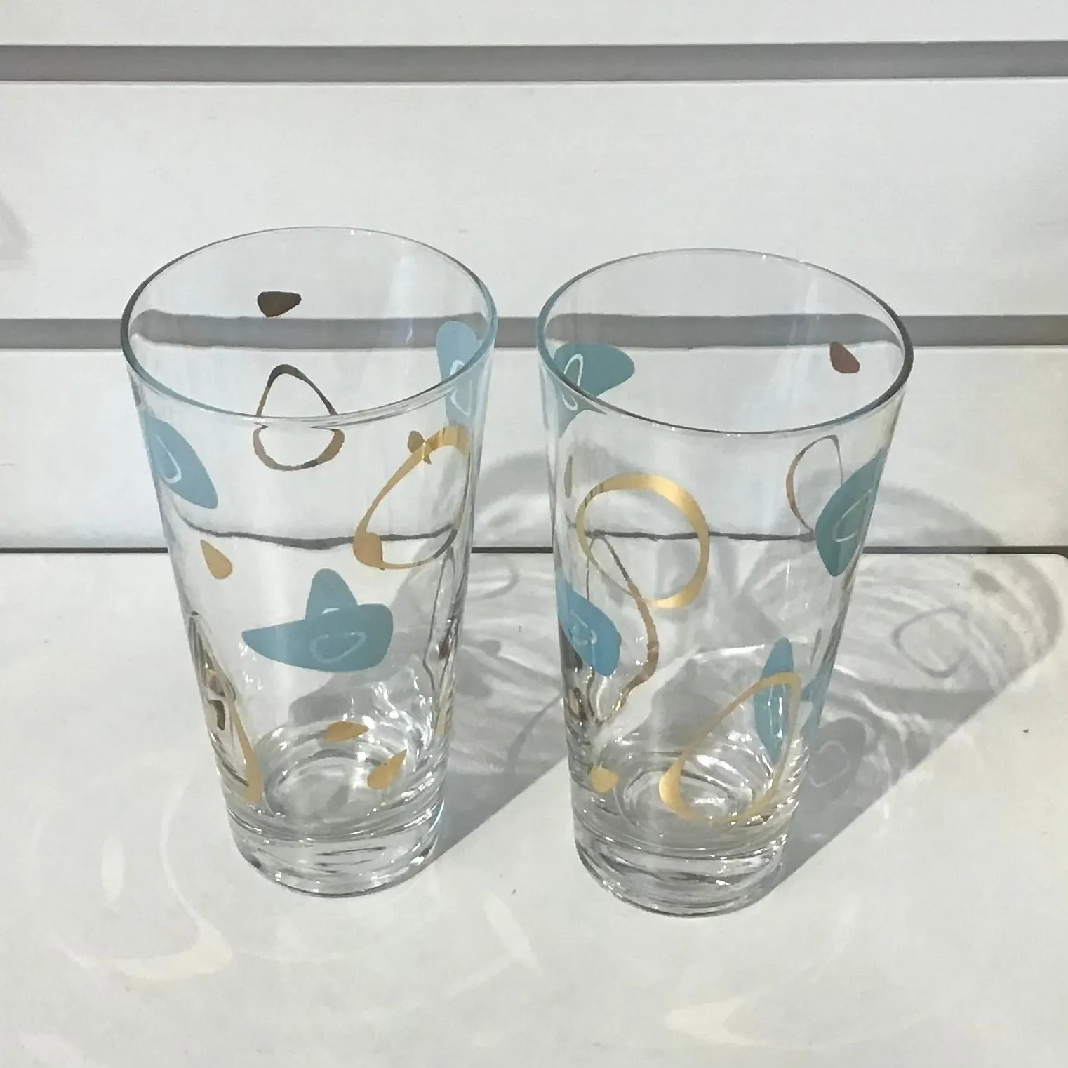 Federal Glass Capri Amoeba Cocktail Glasses