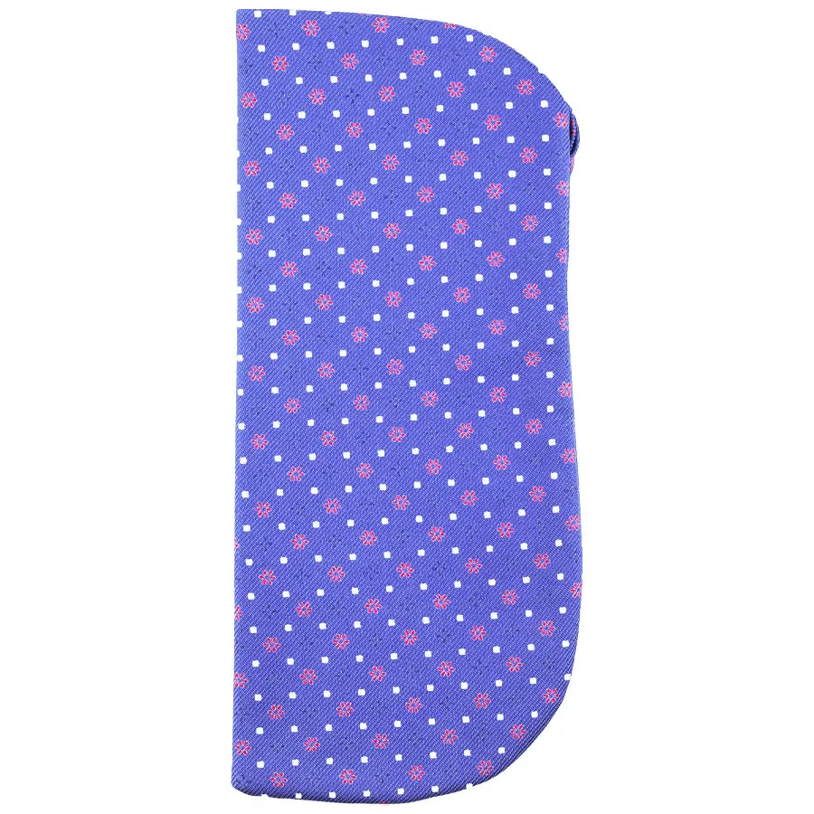Floral Printed Silk Glasses Case - Light Blue
