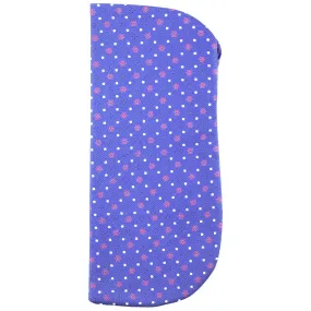 Floral Printed Silk Glasses Case - Light Blue