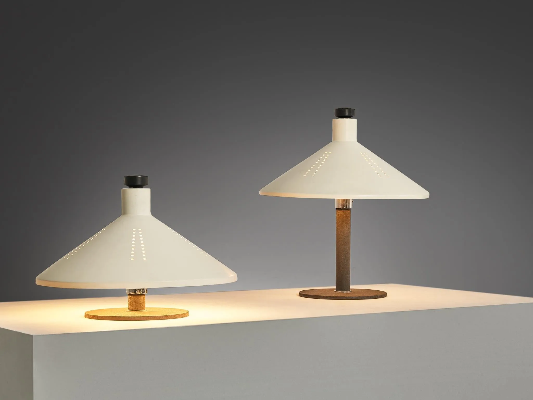 Gino Sarfatti for Arteluce '609' Table Lamps in Aluminum and Cast Iron