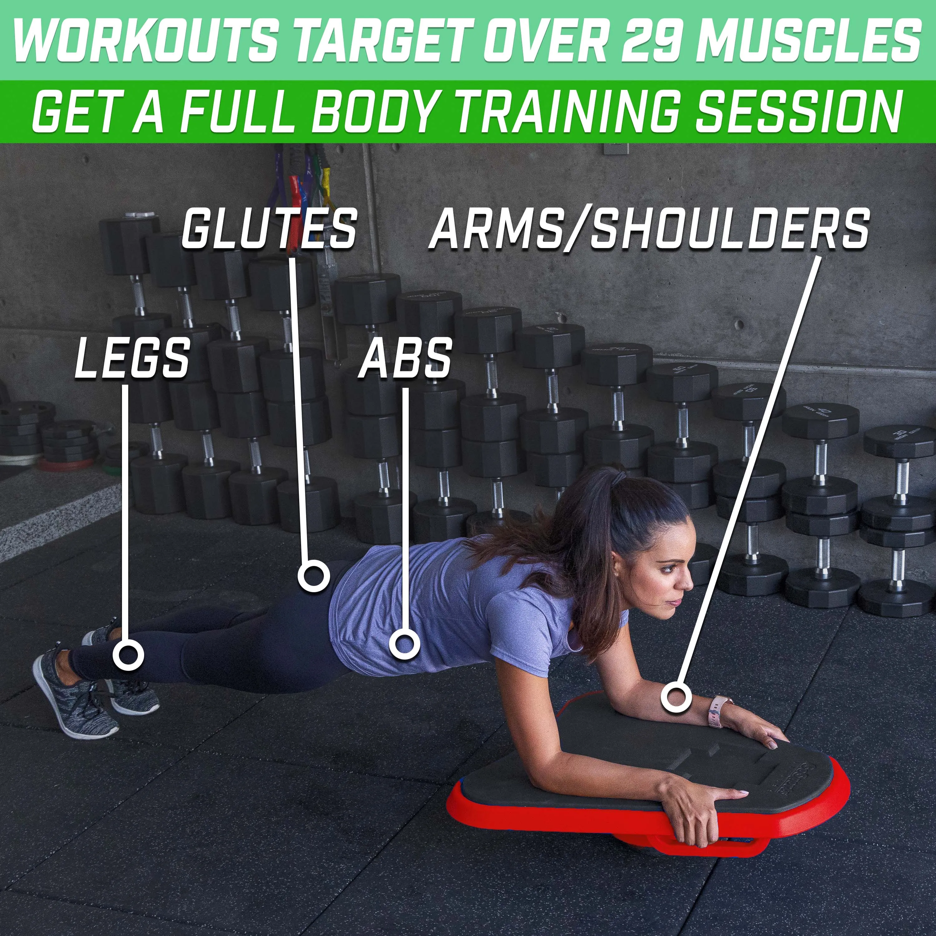 GoSports Core Hub Fitness Plank Board - Red