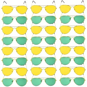 Green and Yellow Aviator Party Glasses – Fun Novelty Set Australia Day