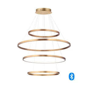 Groove 40 in. 4 Lights LED Pendant Light Selectable CCT Gold Finish