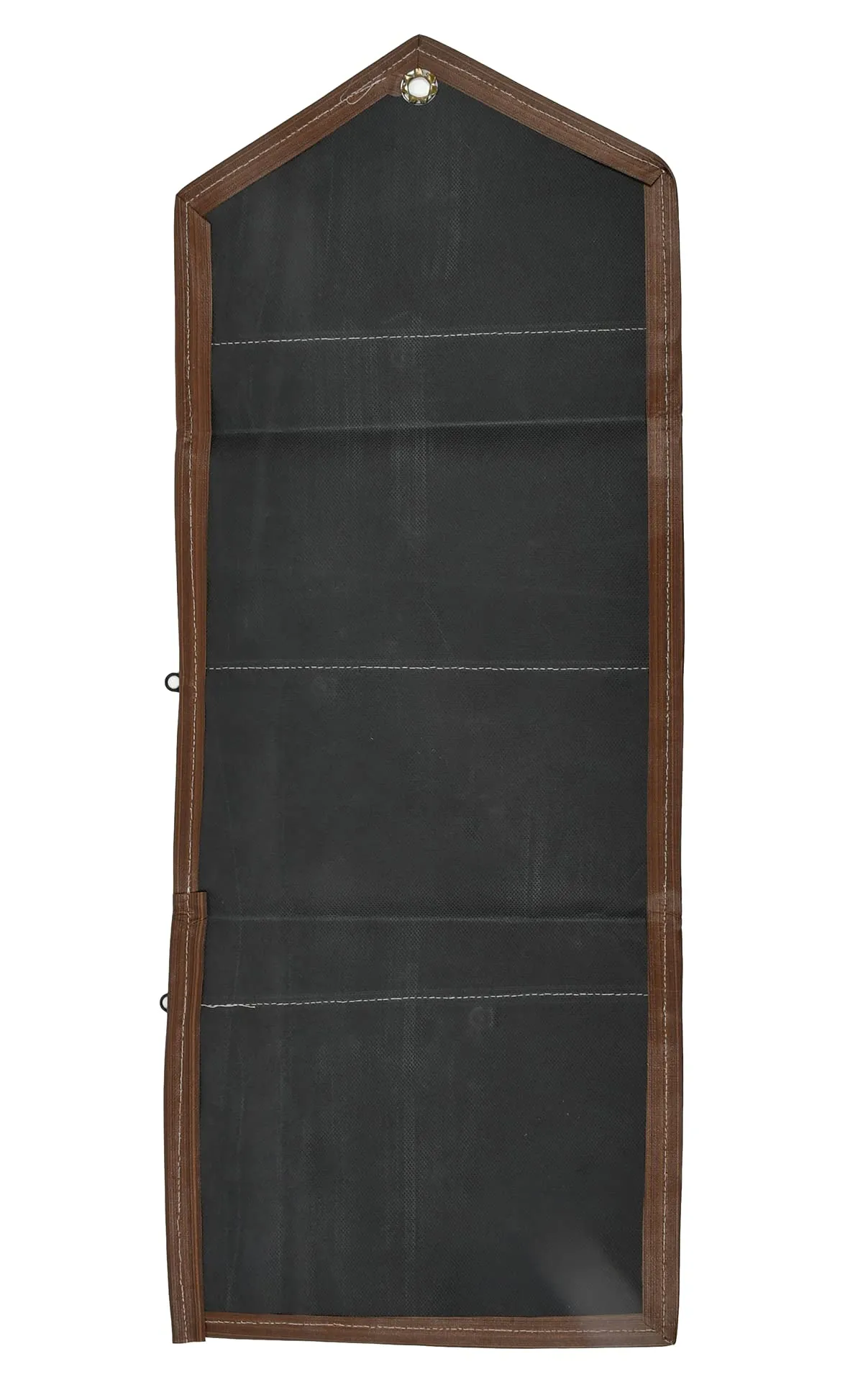 Heart Home Wooden Design Wall Hanging Magazine Letter Holder/Organizer With 3 Zipper Pockets- Pack of 2 (Brown)-HS43HEARTH25737