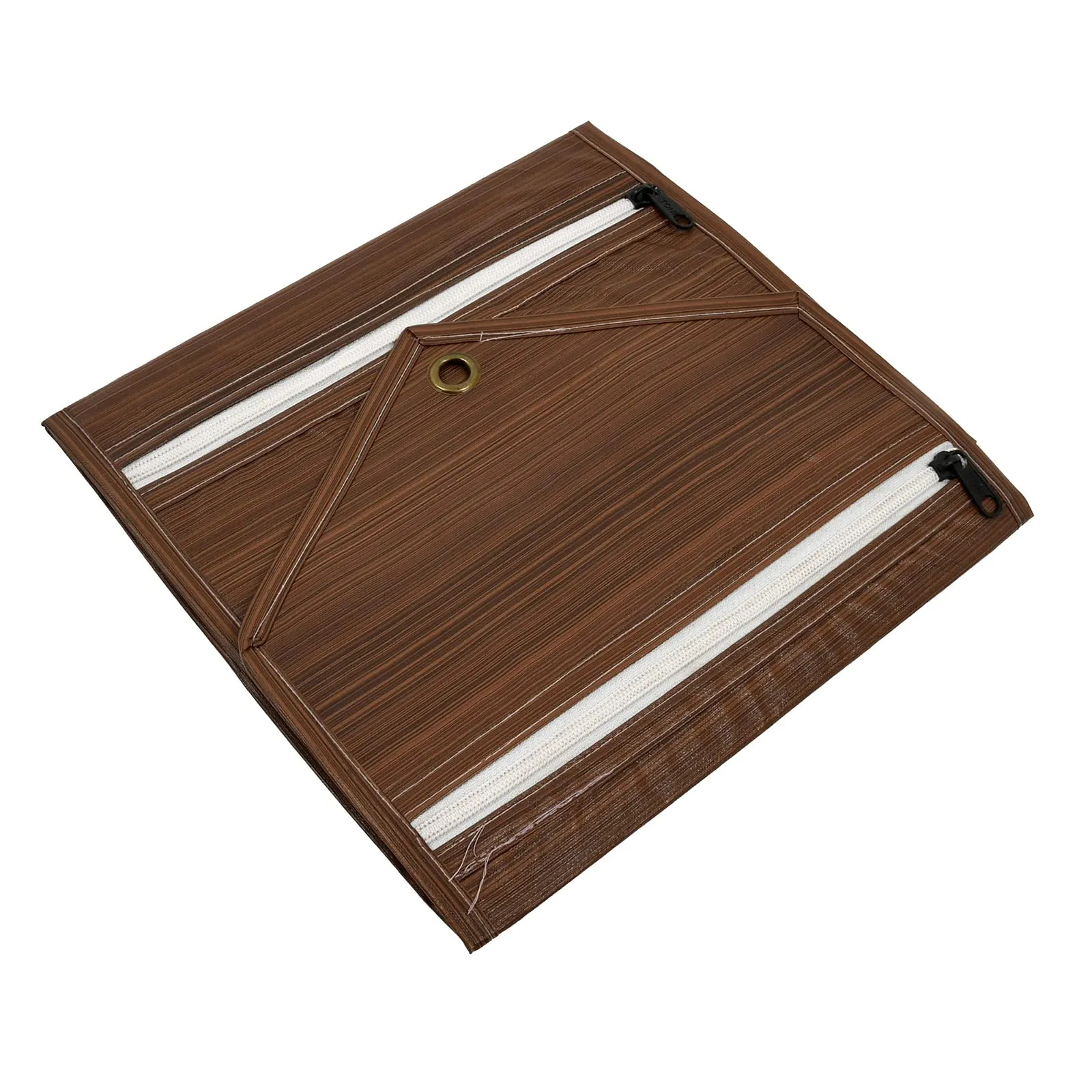 Heart Home Wooden Design Wall Hanging Magazine Letter Holder/Organizer With 3 Zipper Pockets- Pack of 2 (Brown)-HS43HEARTH25737