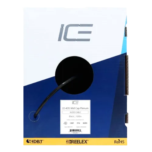 Ice Cable 22-4OS/MC/P/BLK 22-4 OS Mid Cap Cable Plenum - 1000ft Box (Black)