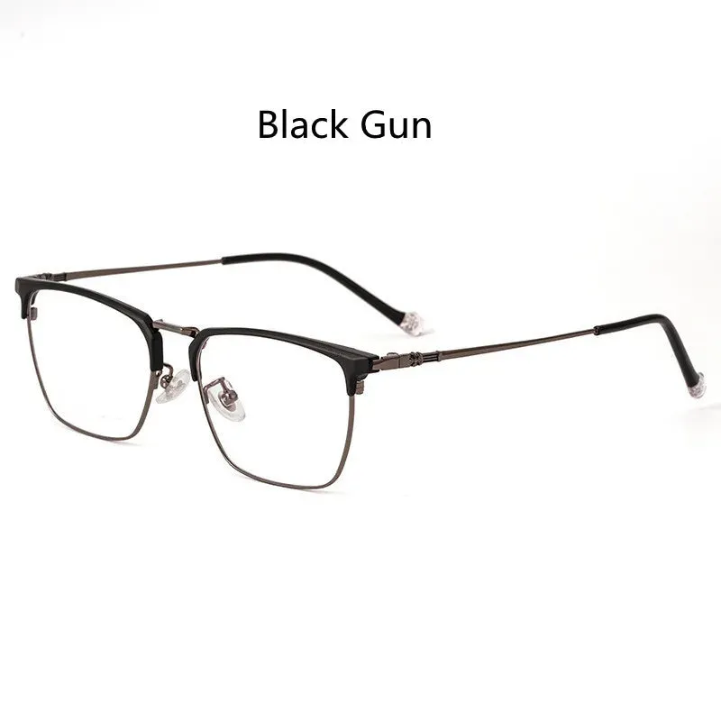 Kocolior Unisex Full Rim Square Titanium Alloy Hyperopic Reading Glasses 8628