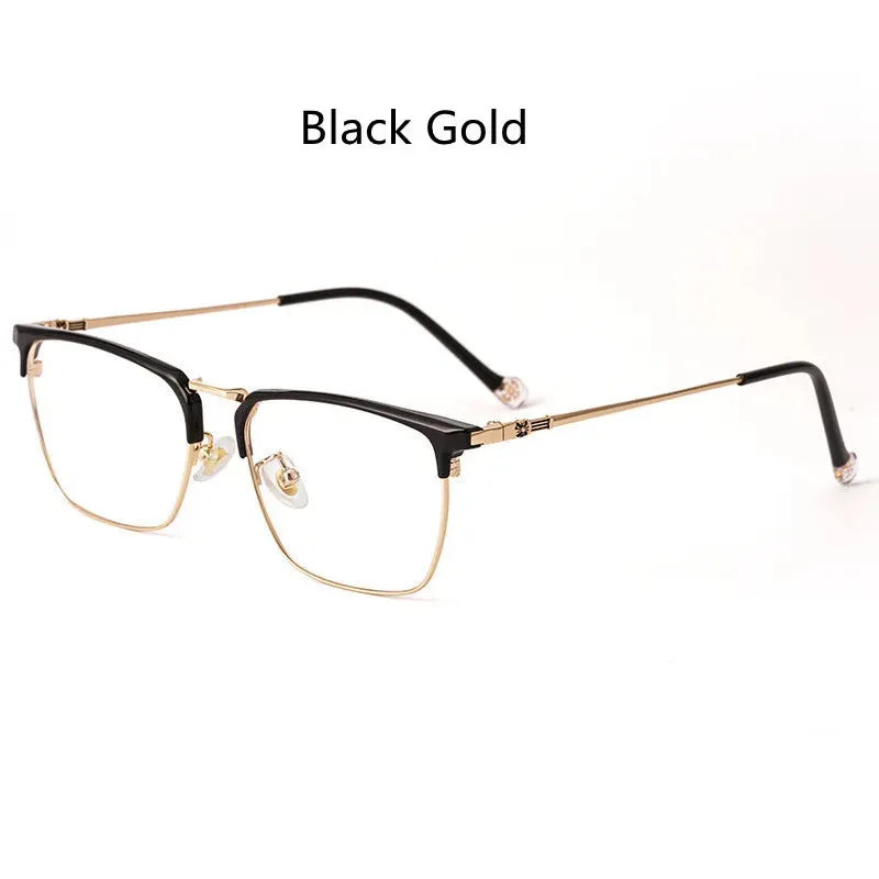 Kocolior Unisex Full Rim Square Titanium Alloy Hyperopic Reading Glasses 8628