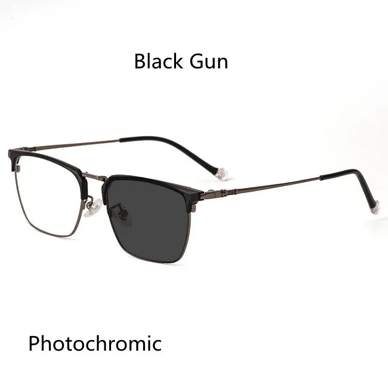 Kocolior Unisex Full Rim Square Titanium Alloy Hyperopic Reading Glasses 8628