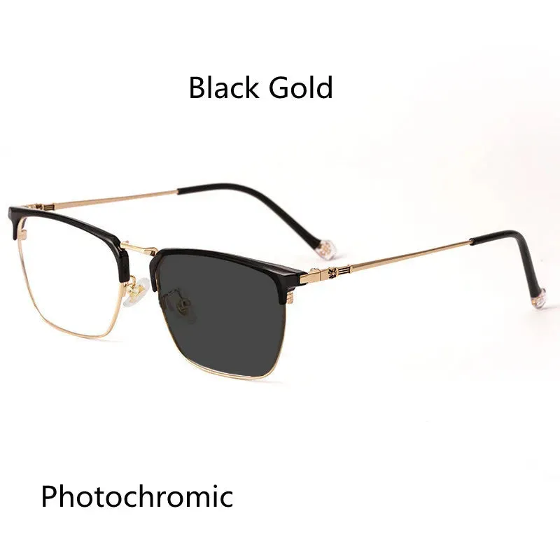Kocolior Unisex Full Rim Square Titanium Alloy Hyperopic Reading Glasses 8628