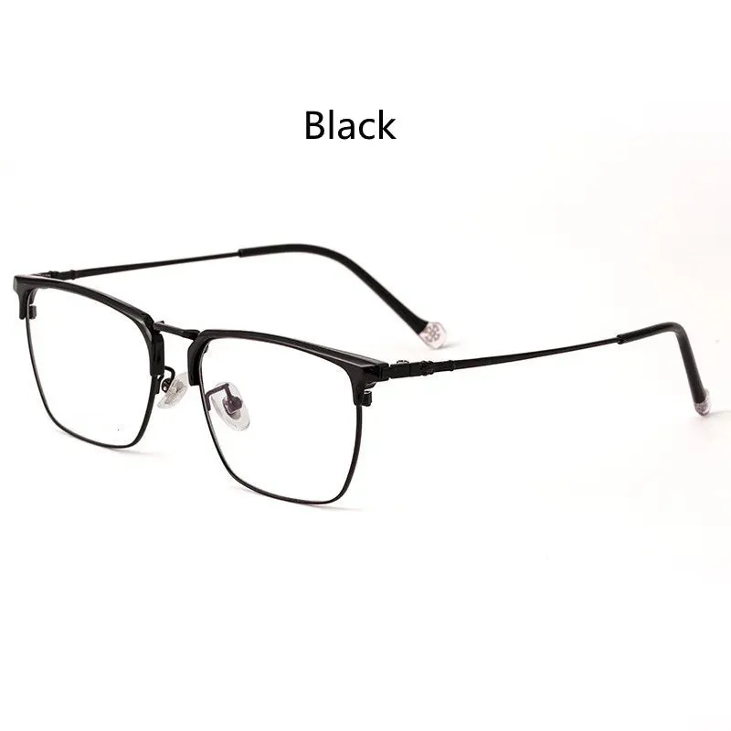 Kocolior Unisex Full Rim Square Titanium Alloy Hyperopic Reading Glasses 8628