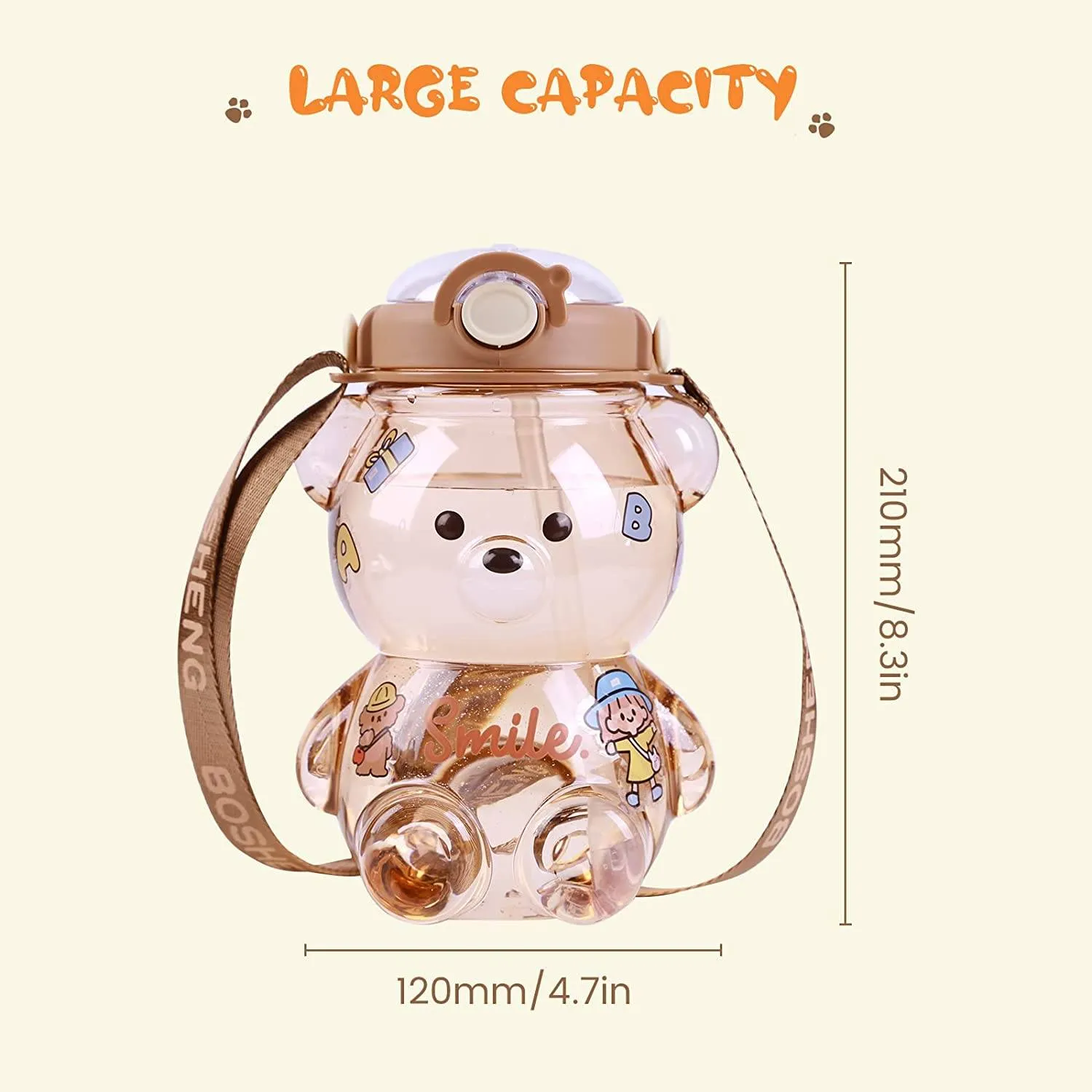 Leak-Proof Bear Water Bottle for Girls