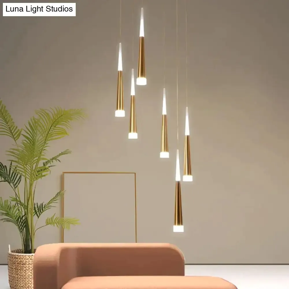 LED Simple Pendant Lights Gold Lamp For Living Room  Lustre Pendant Lights Pendant Ceiling Fixtures