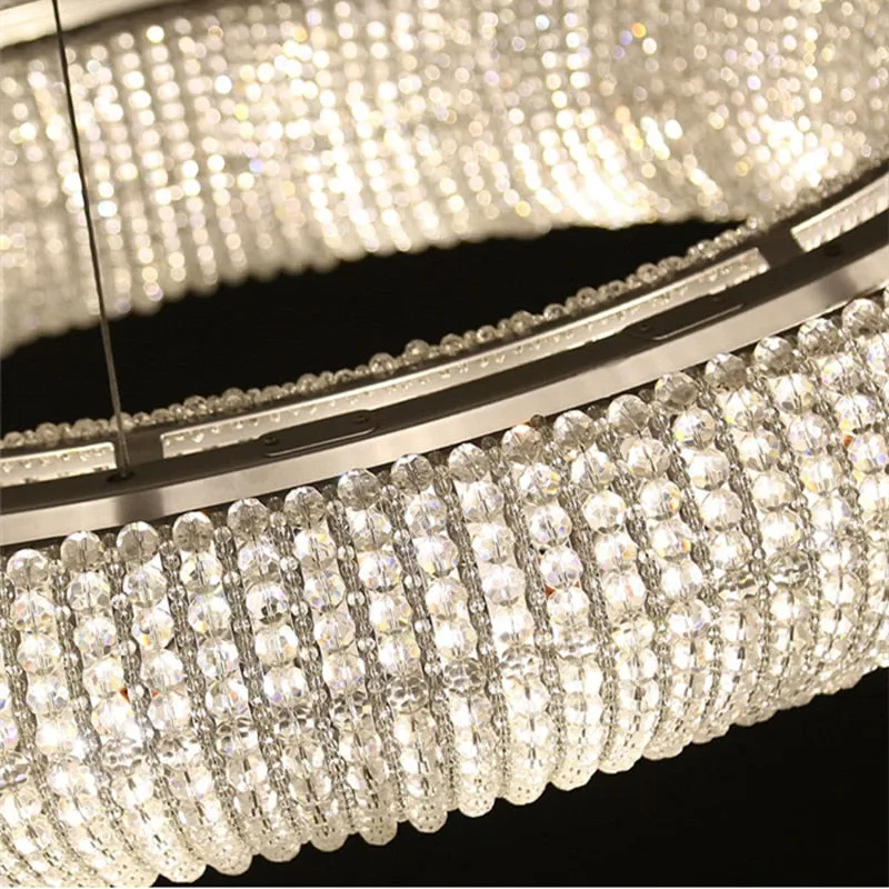 Luxury Loft LED E14 Pendant Lights for American Living Room - Crystal Accents