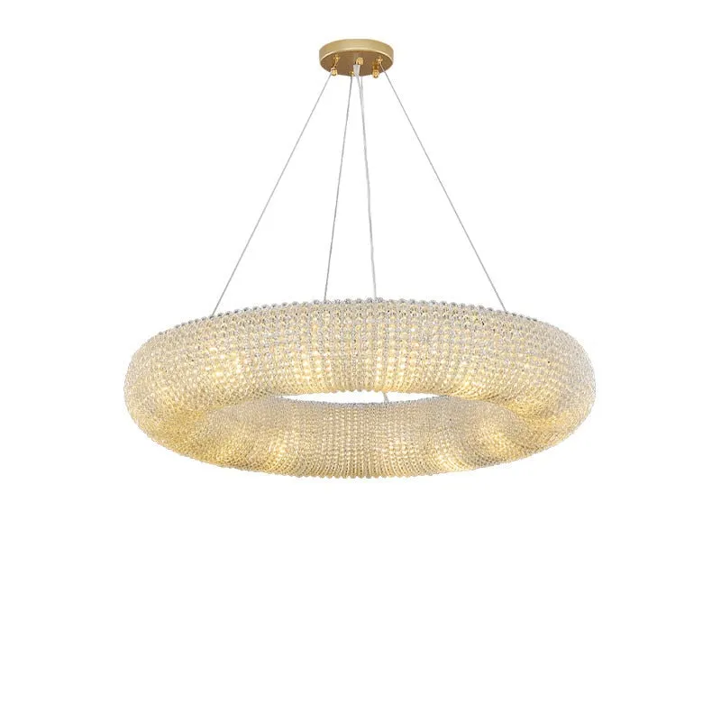 Luxury Loft LED E14 Pendant Lights for American Living Room - Crystal Accents