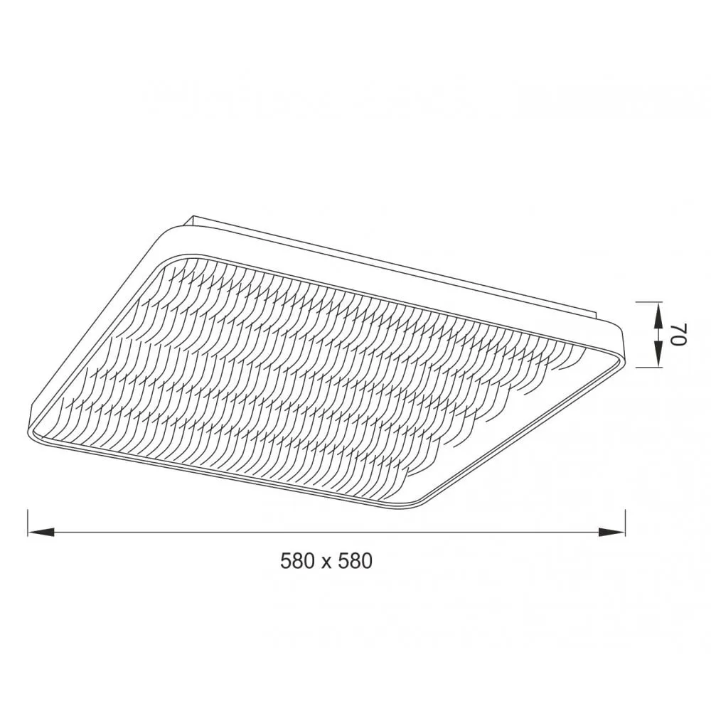 Mantra M5340 Reflex Flush 58cm Square 50W LED   6000K Aluminium / Acrylic