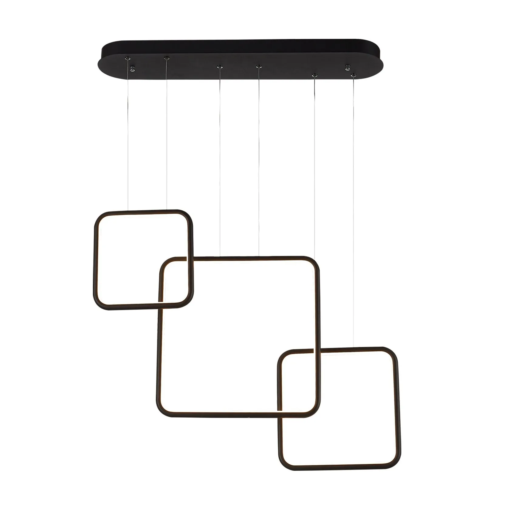 Modern Chandelier Light LED Square Linear Suspension