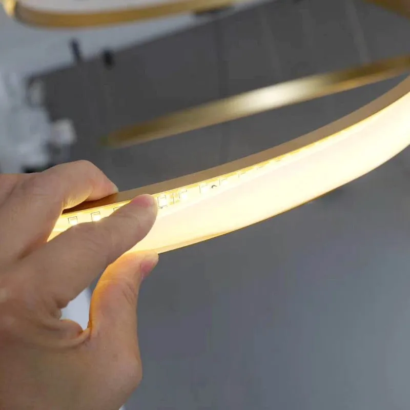 Modern LED Round Ring Chandelier DIY 3/4/5/6 Rings Suspend Light 40/60/80/100/120cm  Acrylic Circle Hang Light Chandelier Lamp