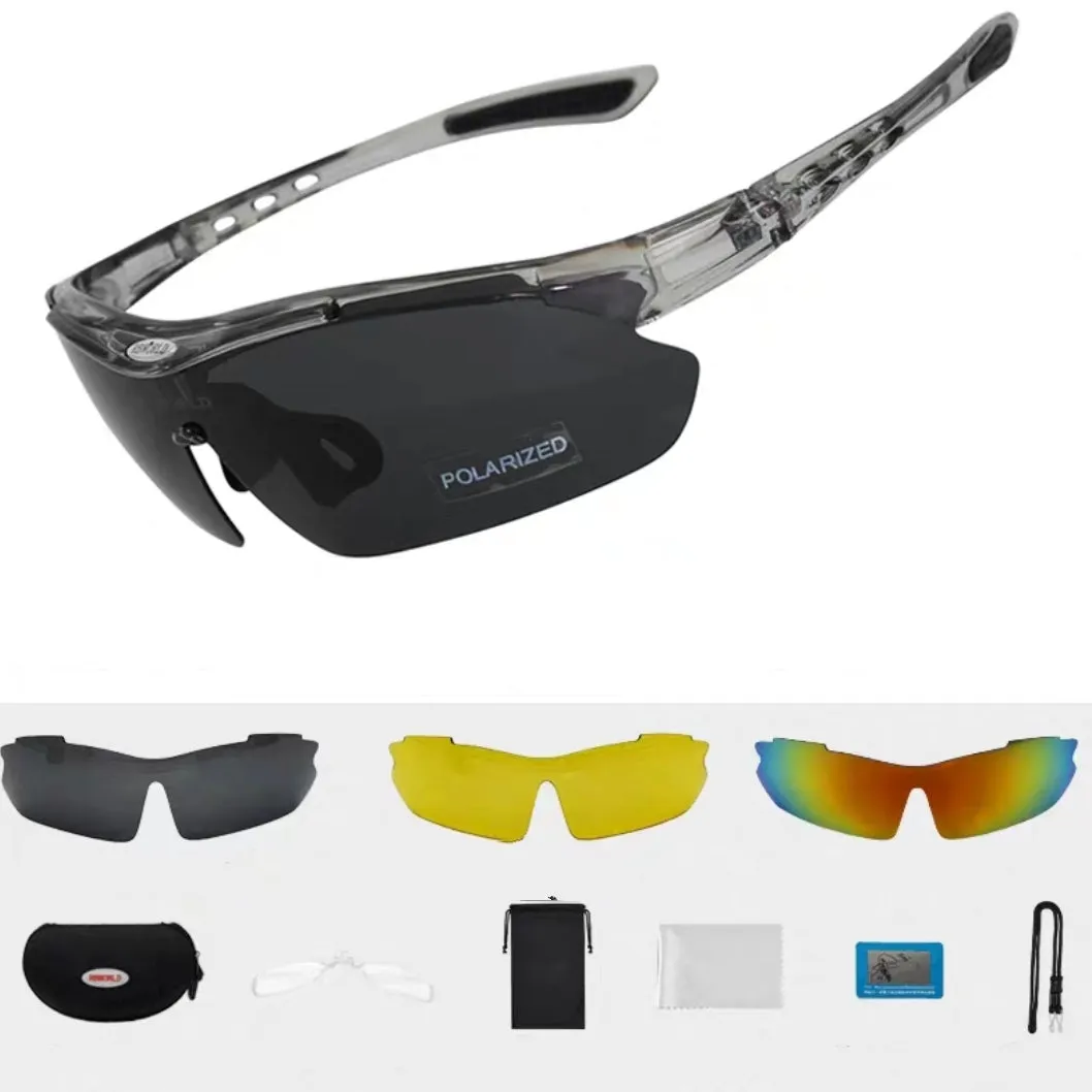Multiple Lens Sport UV Sunglasses with Prescription Inserts 3 Lens Hard Case and Accessories