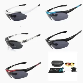Multiple Lens Sport UV Sunglasses with Prescription Inserts 3 Lens Hard Case and Accessories