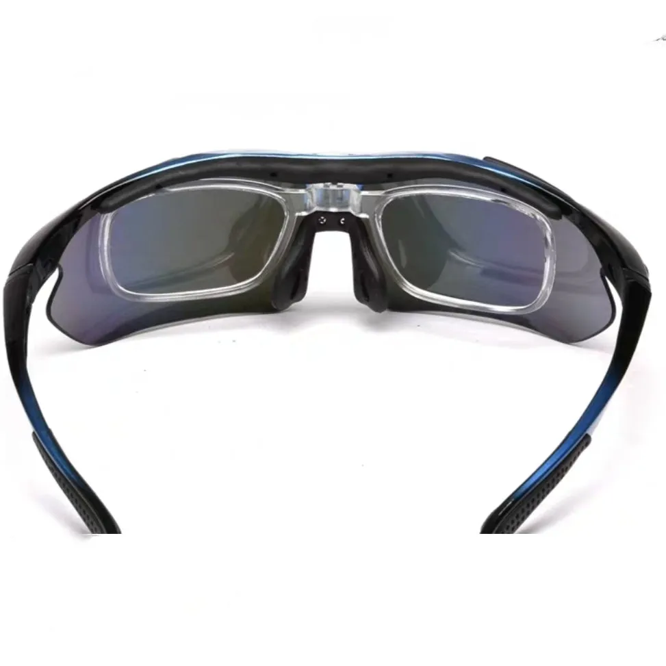 Multiple Lens Sport UV Sunglasses with Prescription Inserts 3 Lens Hard Case and Accessories