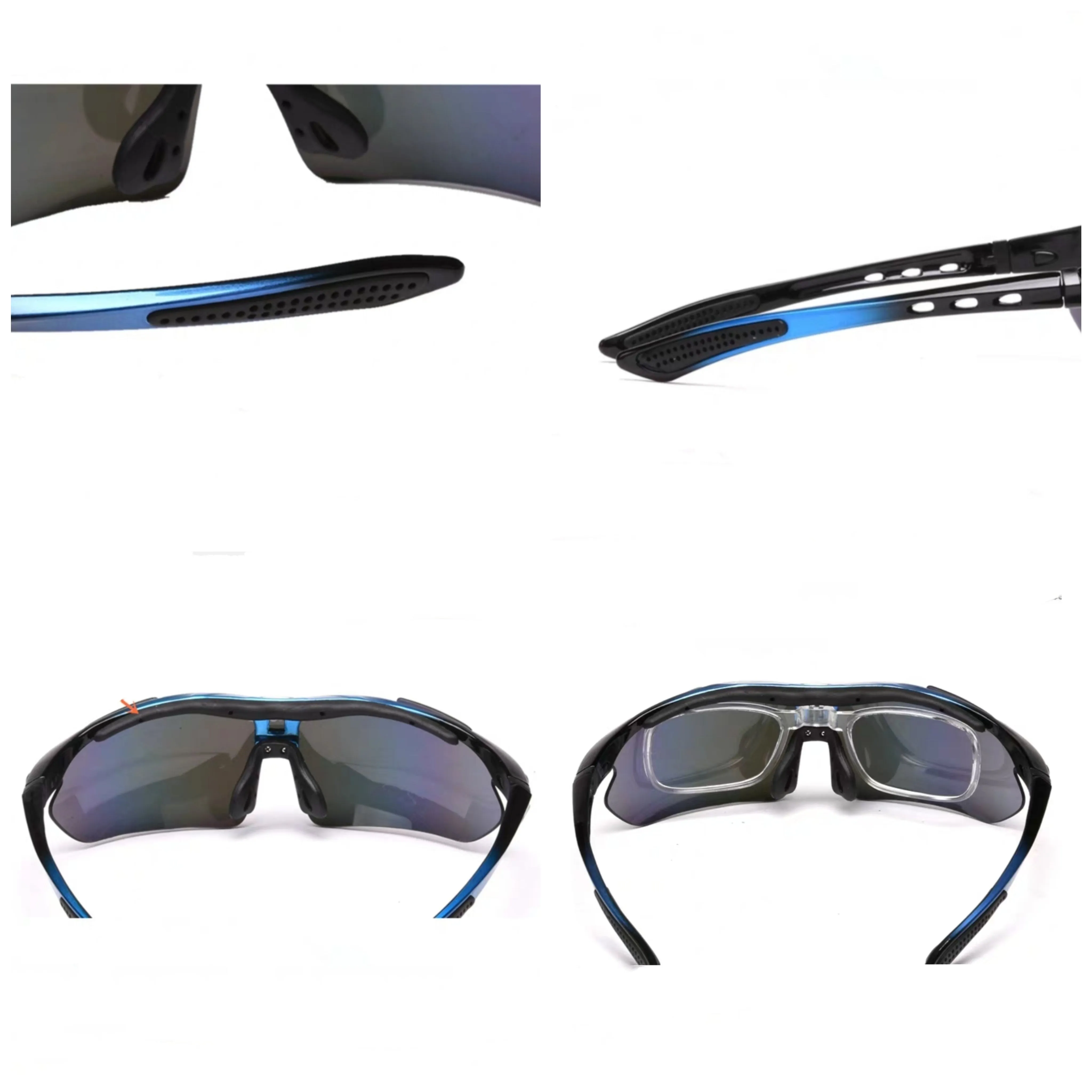 Multiple Lens Sport UV Sunglasses with Prescription Inserts 3 Lens Hard Case and Accessories