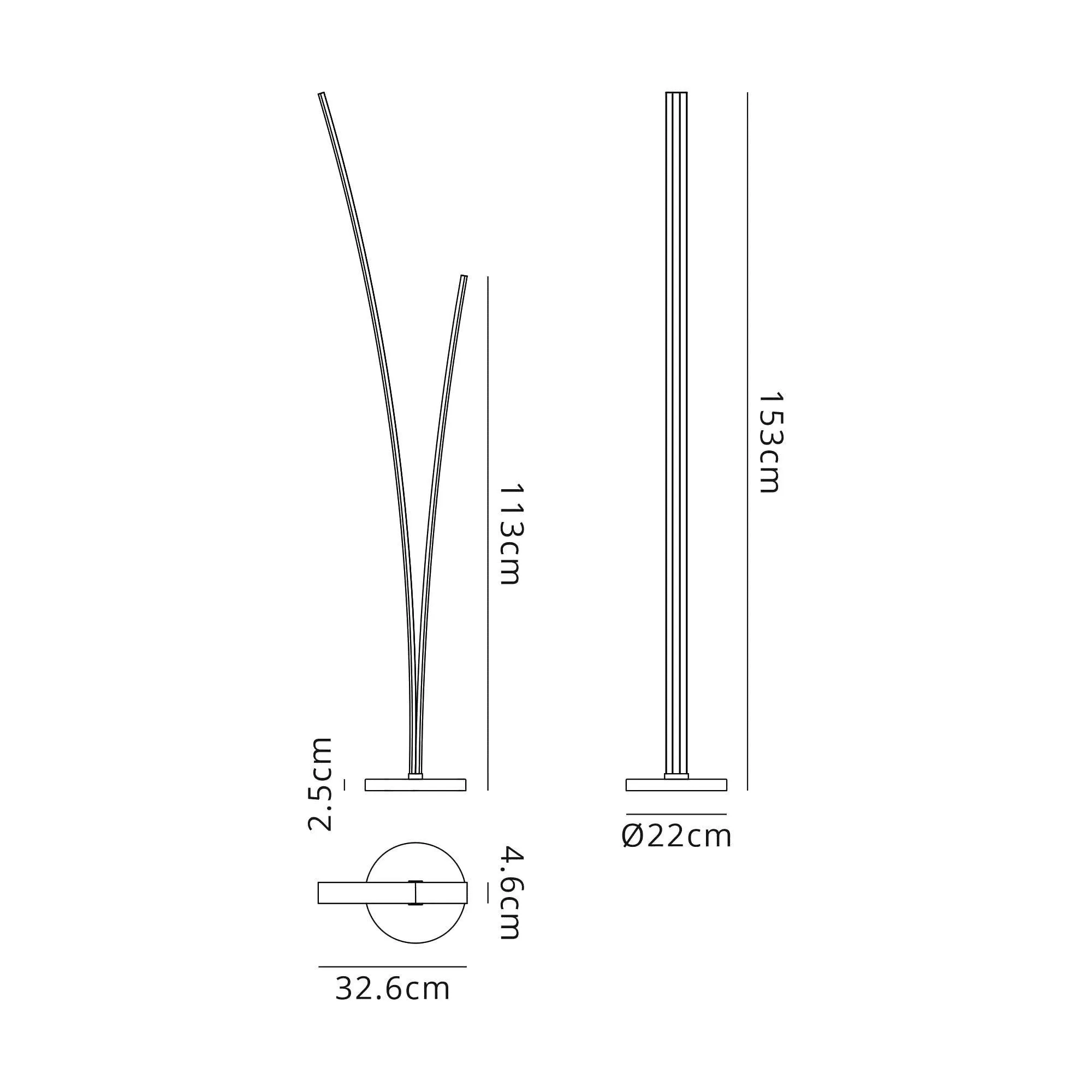 Nelson Lighting NL74309 Josh 2 Light Floor Lamp Dimmable LED White