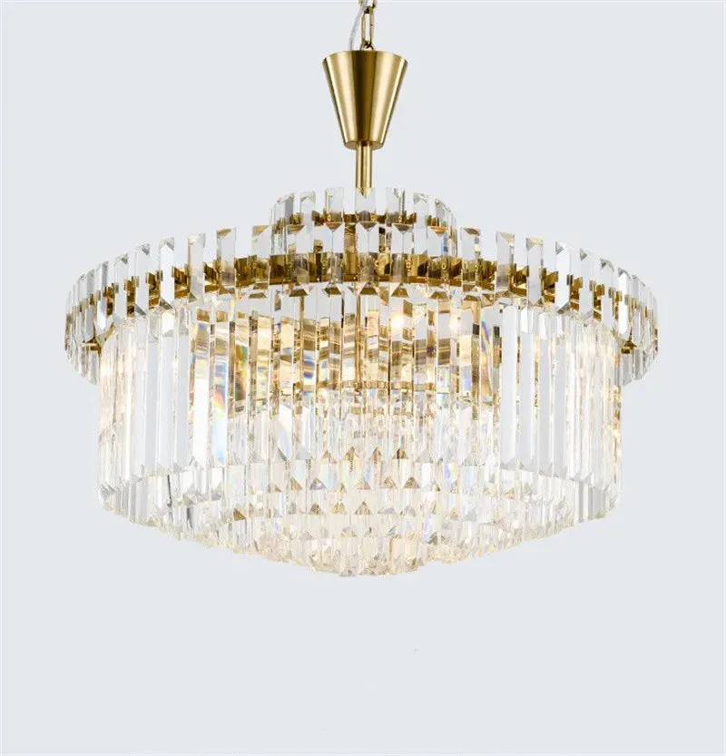 New Modern Luxury Large Chandelier Crystal Lamp LED Luminare AC110V 260V Gold Dining Room Living Room Home Lighting Fixture
