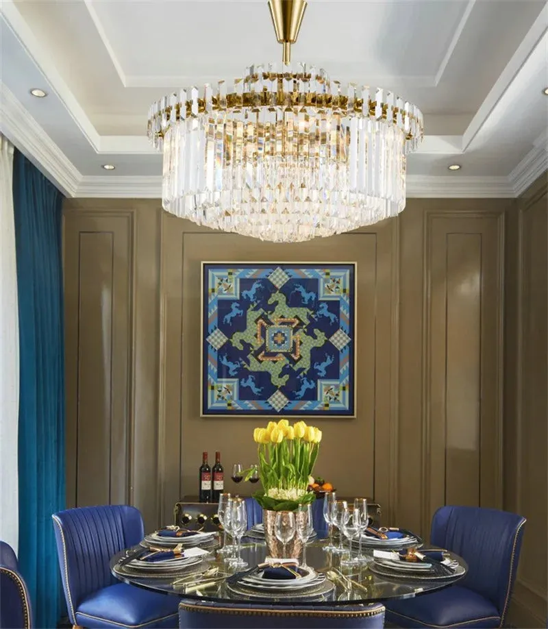 New Modern Luxury Large Chandelier Crystal Lamp LED Luminare AC110V 260V Gold Dining Room Living Room Home Lighting Fixture