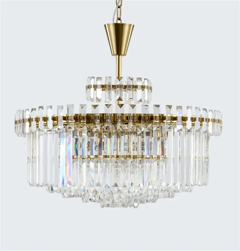New Modern Luxury Large Chandelier Crystal Lamp LED Luminare AC110V 260V Gold Dining Room Living Room Home Lighting Fixture
