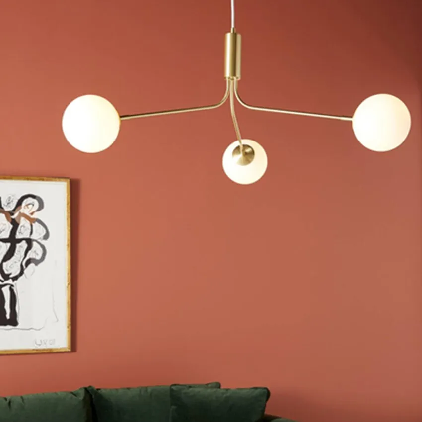 Nordic LED Glass Creative Magic Bean Molecule Chandelier: Modern Lighting for Living Room, Restaurant, and Bedroom Decor