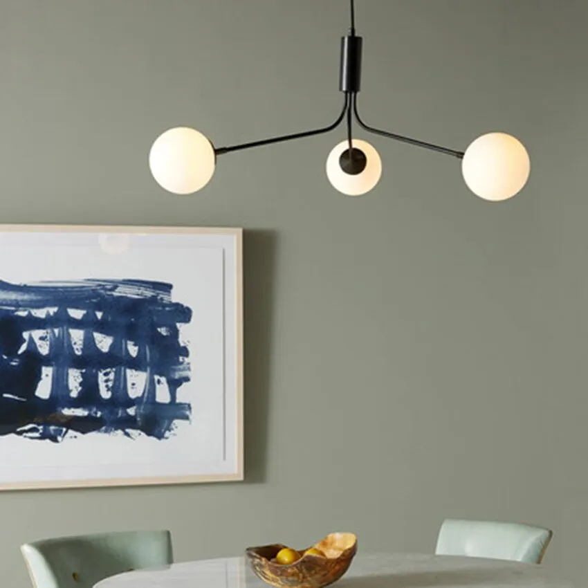 Nordic LED Glass Creative Magic Bean Molecule Chandelier: Modern Lighting for Living Room, Restaurant, and Bedroom Decor