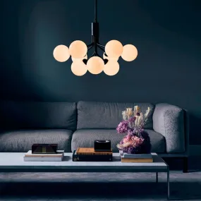 Nordic LED Glass Creative Magic Bean Molecule Chandelier: Modern Lighting for Living Room, Restaurant, and Bedroom Decor