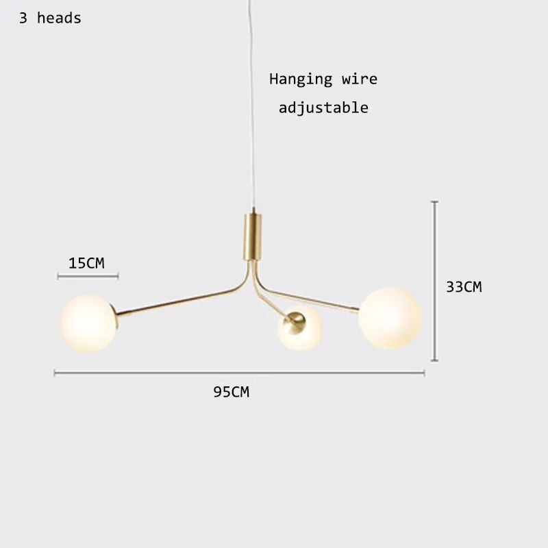 Nordic LED Glass Creative Magic Bean Molecule Chandelier: Modern Lighting for Living Room, Restaurant, and Bedroom Decor