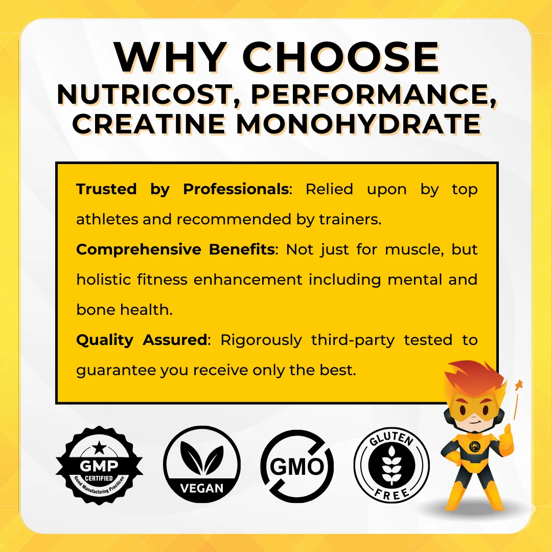Nutricost, Performance, Creatine Monohydrate, Strength and Muscle Growth, Various Flavors, 300g-1kg