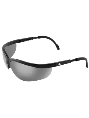 Picuda® Silver Mirror Lens, Matte Black Frame Safety Glasses - BH467