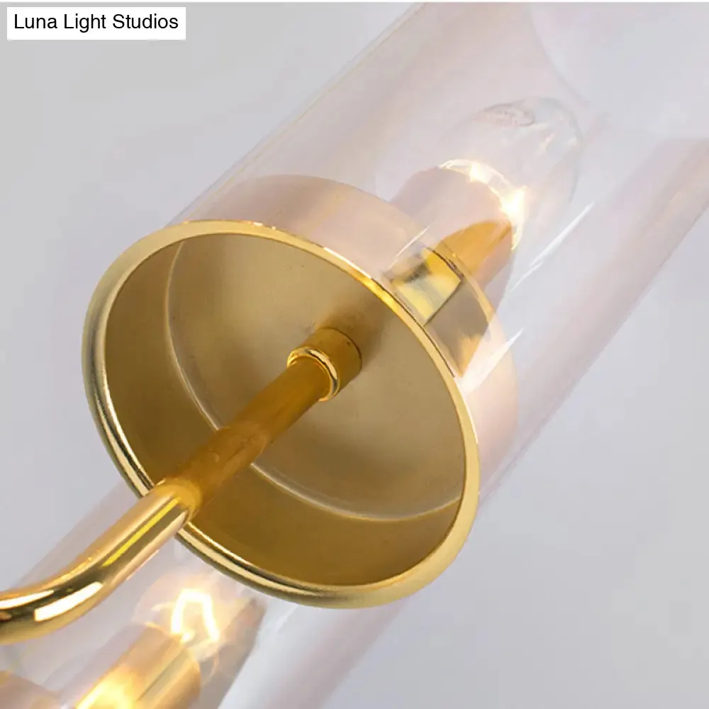 Postmodern Cylinder Hanging Lamp: Blue/Cognac Glass, 12 Heads, Dining Room Chandelier Lighting Kit
