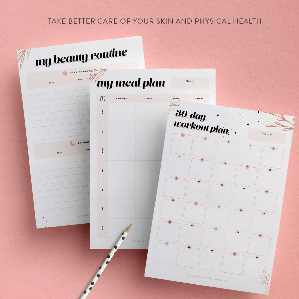 Printable Self-Care Planner - Make Self-Care a Priority (20 Pages PDF)