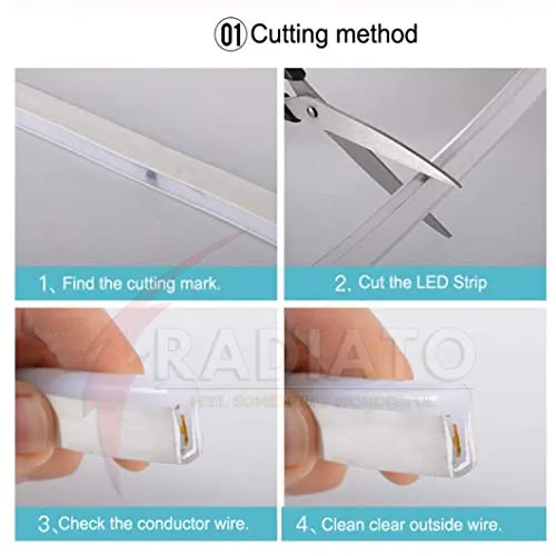 Radiato ES Neon led Rope(Strip), Waterproof Outdoor Flexible Light with Connector, SMD 120LED/M Silicone Light for Diwali, Christmas, Decoration (RED, 2 Meter)