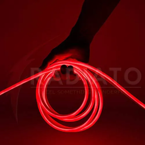 Radiato ES Neon led Rope(Strip), Waterproof Outdoor Flexible Light with Connector, SMD 120LED/M Silicone Light for Diwali, Christmas, Decoration (RED, 2 Meter)