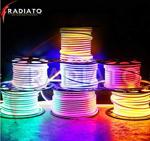 Radiato ES Neon led Rope(Strip), Waterproof Outdoor Flexible Light with Connector, SMD 120LED/M Silicone Light for Diwali, Christmas, Decoration (RED, 2 Meter)