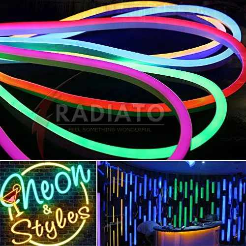Radiato ES Neon led Rope(Strip), Waterproof Outdoor Flexible Light with Connector, SMD 120LED/M Silicone Light for Diwali, Christmas, Decoration (RED, 2 Meter)