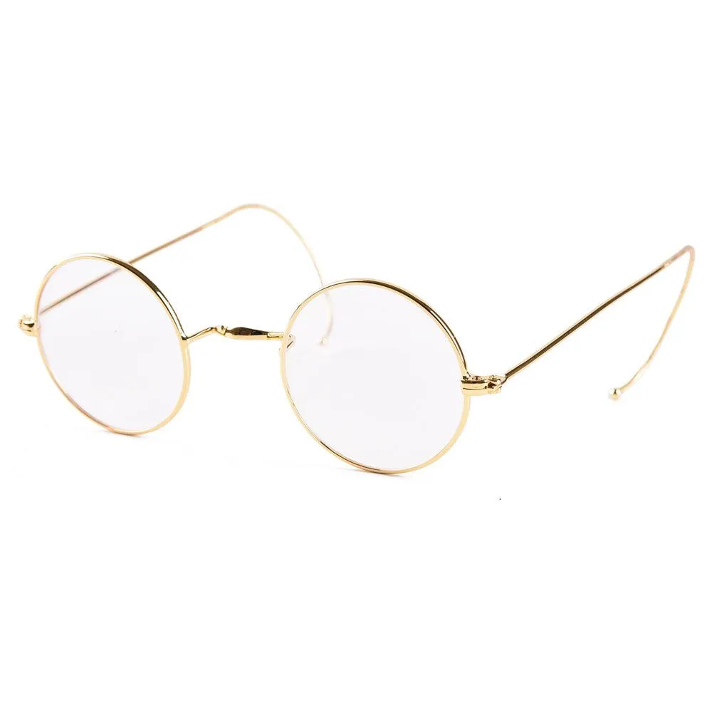 Retro Small Round Wire Rim Glasses - No Nose Pads A2039