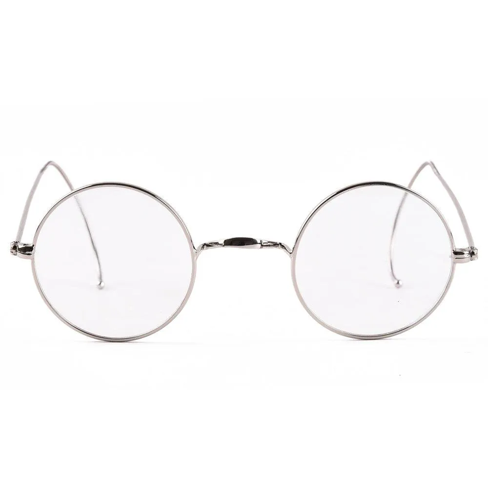 Retro Small Round Wire Rim Glasses - No Nose Pads A2039