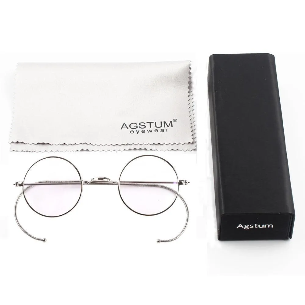 Retro Small Round Wire Rim Glasses - No Nose Pads A2039