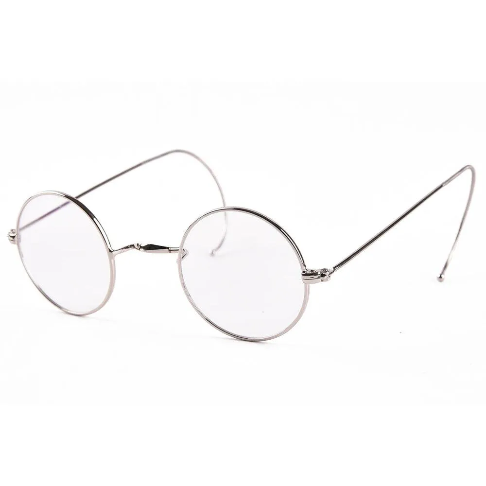 Retro Small Round Wire Rim Glasses - No Nose Pads A2039